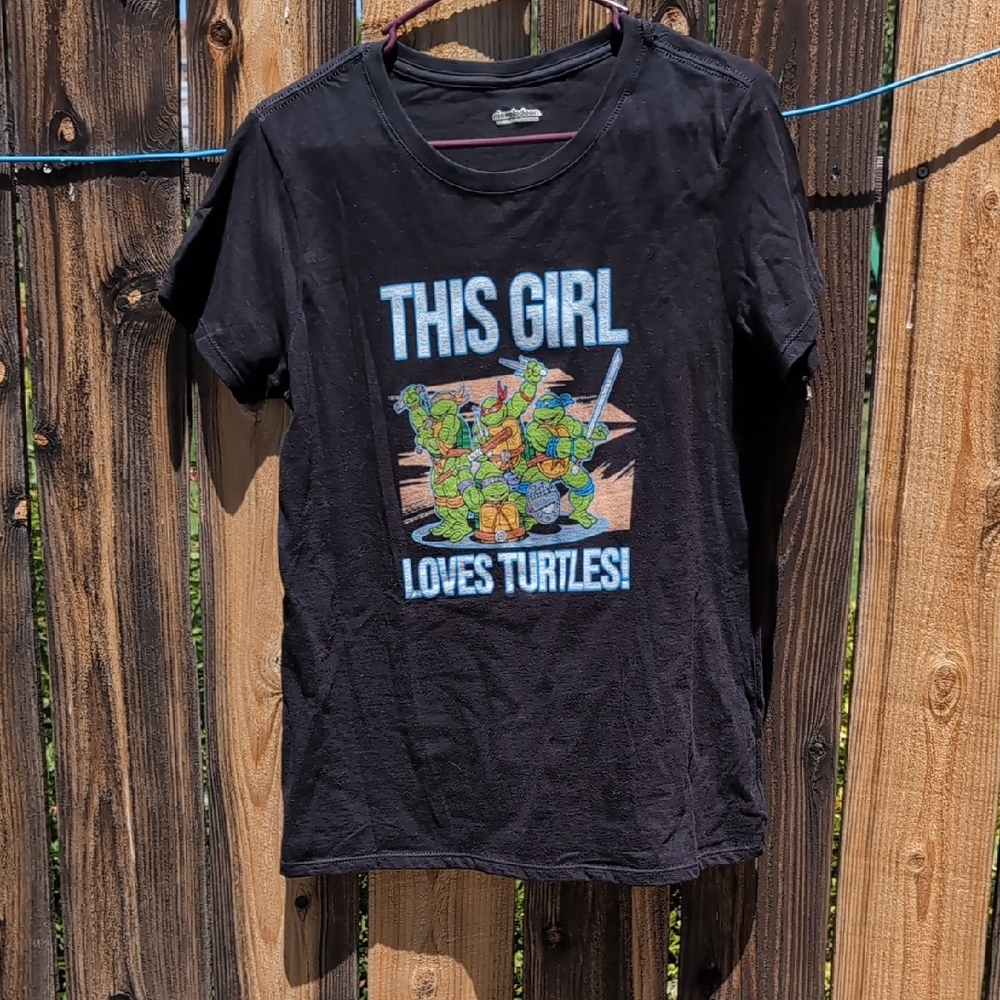 Black 'This Girl Loves Turtles' T-Shirt